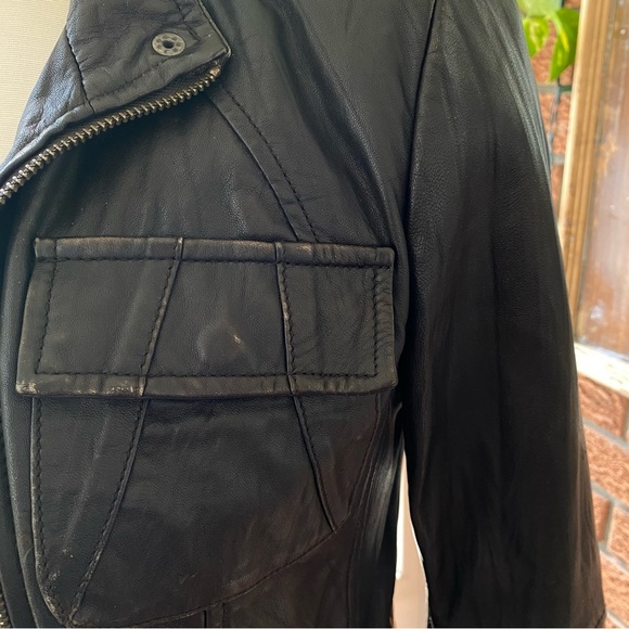 Danier Women’s Leather Dark Brown/Black Jacket Size Small - Picture 2 of 7